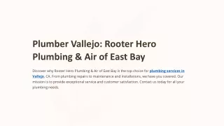 Plumber Vallejo Rooter Hero Plumbing & Air of East Bay