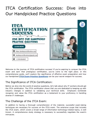 ITCA Certification Success_ Dive into Our Handpicked Practice Questions