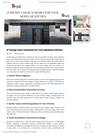 8 Trendy Color Schemes For Your Modular Kitchen