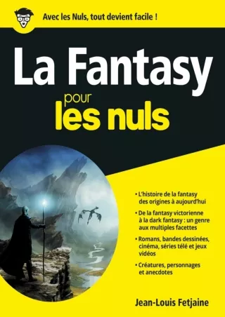 ✔Download⭐ Book [⚡PDF] La Fantasy pour les Nuls, grand format (French Edition)