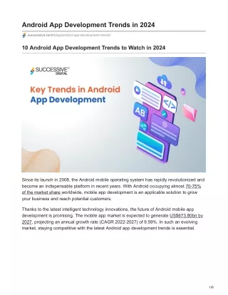 10 Android App Development Trends to Watch in 2024