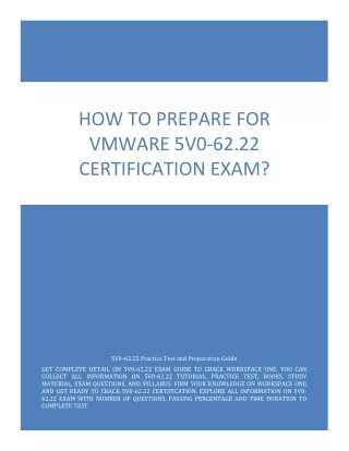 How to Prepare for VMware 5V0-62.22 Certification Exam?