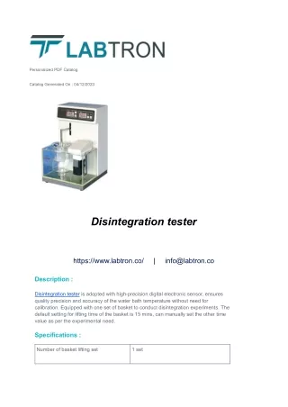 Disintegration tester