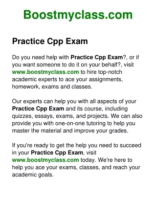 Practice Cpp Exam