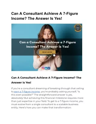 Can a Consultant Achieve a 7-Figure Income