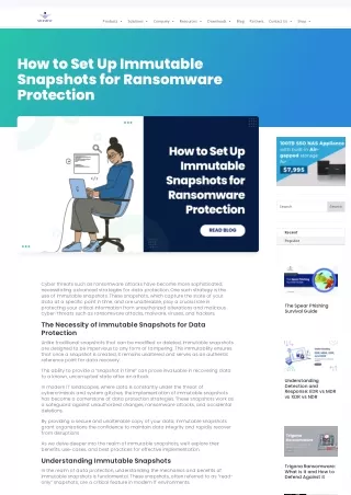 Immutable Snapshots: A Critical Component of Modern Data Protection