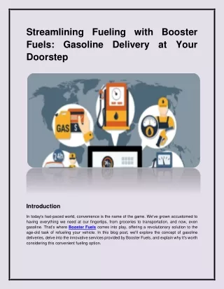 Streamlining Fueling with Booster Fuels: Gasoline Delivery at Your Doorstep