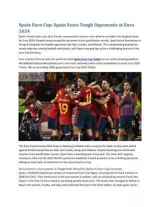 Spain Euro Cup Spain Faces Tough Opponents at Euro 2024