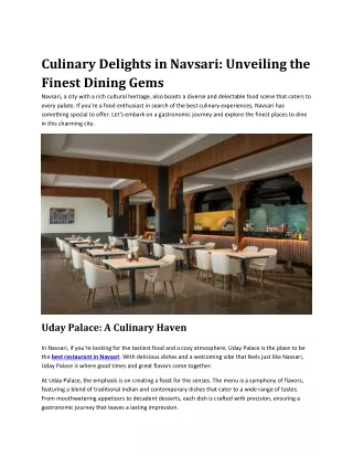 Culinary Delights in Navsari