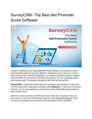 SurveyCXM- The Best Net Promoter Score Software