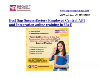 Best Sap Successfactors Employee Central API  and Integration online training in UAE