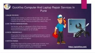 Quickfixs Computer And Laptop Repair Services In Pune