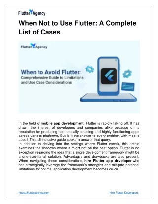 When Not to Use Flutter: A Complete List of Cases