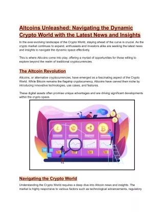 Altcoins Unleashed_ Navigating the Dynamic Crypto World with the Latest News and Insights