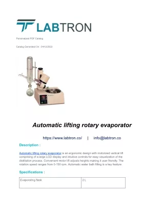 Automatic lifting rotary evaporator