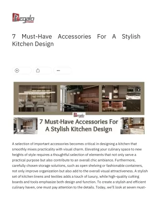 7 Must-Have Accessories For A Stylish Kitchen Design