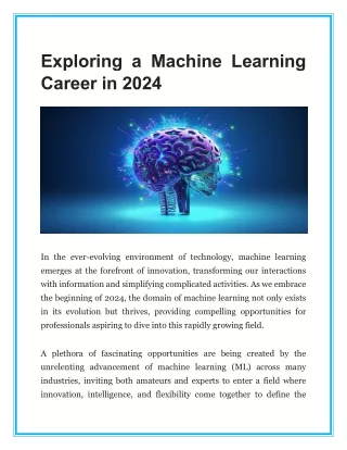 Exploring a Machine Learning Career in 2024