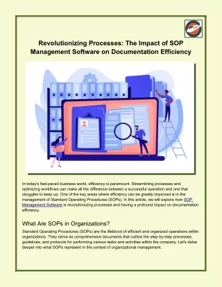 Revolutionizing Processes: The Impact of SOP  Software on Documentation