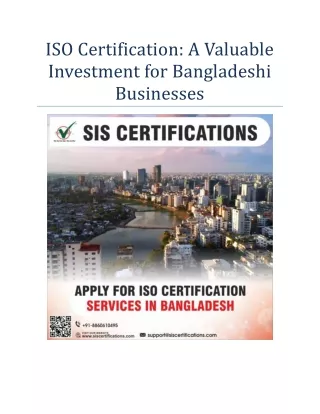 ISO Certification: A Valuable Investment for Bangladeshi Businesses