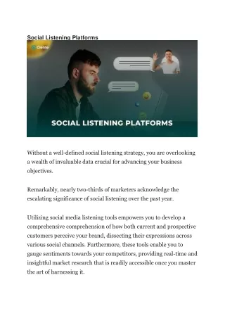 Social Listening Platforms