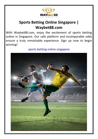 Sports Betting Online Singapore  Waybet88.com