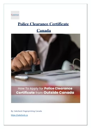 Police Clearance Certificate Canada