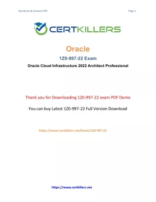 Oracle Cloud Infrastructure 2022 Architect Professional Exam Dumps 2023-24