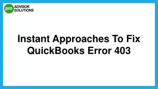 Best Way To Fix QuickBooks Error 403
