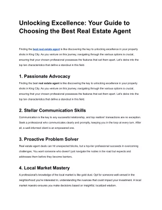 Unlocking Excellence_ Your Guide to Choosing the Best Real Estate Agent