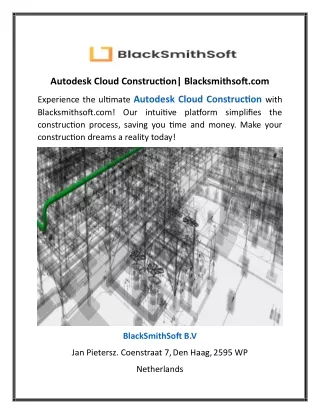 Autodesk Cloud Construction| Blacksmithsoft.com