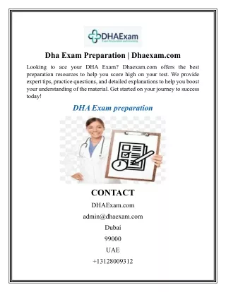 Dha Exam Preparation  Dhaexam