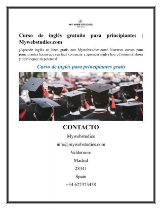 Curso de inglés gratuito para principiantes  Mywebstudies