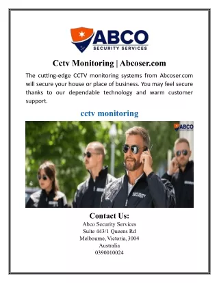 Cctv Monitoring | Abcoser.com