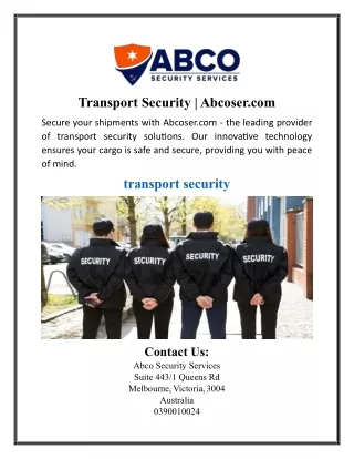 Transport Security | Abcoser.com