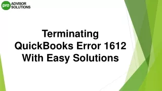 Learn How To Resolve QuickBooks Error 1612