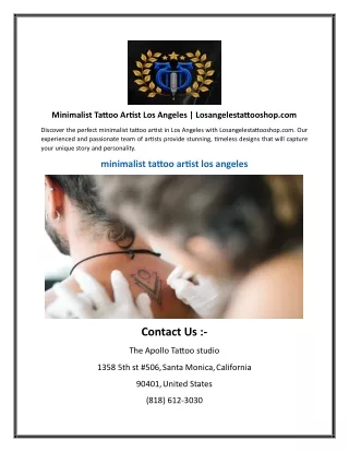 Minimalist Tattoo Artist Los Angeles