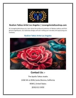 Realism Tattoo Artist Los Angeles