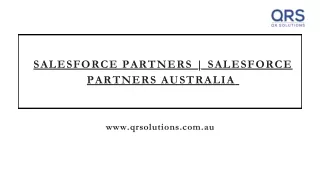 Salesforce partners  Salesforce partners Australia  QR Solutions