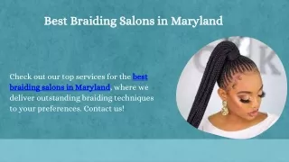 Best Braiding Salons in Maryland