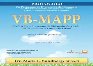 Read❤️ ebook⚡️ [PDF] VB-MAPP, Evaluación y programa de ubicación curricular de los h