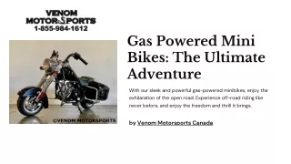 Gas-Powered Mini Bikes: The Ultimate Adventure