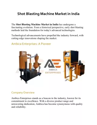 Shot Blasting Machine Market in India