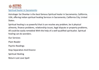 Spiritual healer in Sacramento