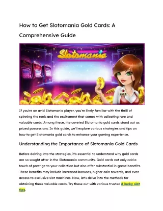 How to Get Slotomania Gold Cards_ A Comprehensive Guide