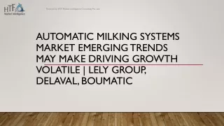 Automatic Milking Systems Market