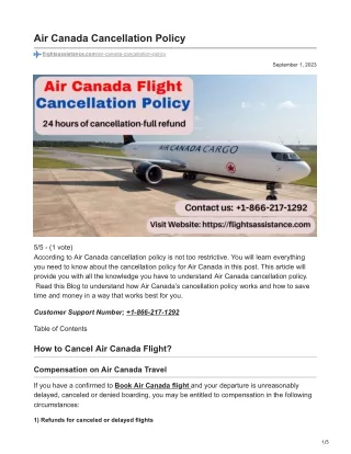 Air Canada Cancellation Policy