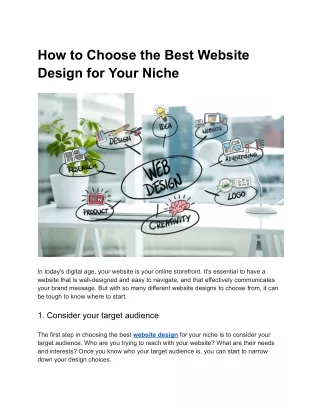 How to Choose the Best Website Design for Your Niche