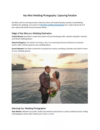 Key West Wedding Photography Capturing Paradise