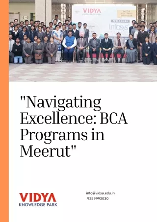 Navigating Excellence BCA Programs in Meerut