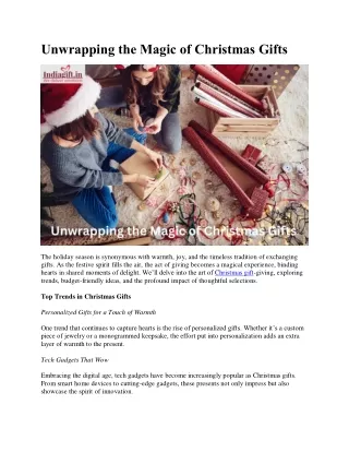 Unwrapping the Magic of Christmas Gifts